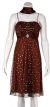 Empire Cut & Glittered Short Cocktail Dress in Brown color
