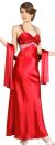 Bejeweled Halter Neck Formal Evening Dress in Dark Red color