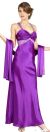 Bejeweled Halter Neck Formal Evening Dress in Purple color