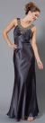 Mayan Inspired Detail Formal Dress In Metallic Fabric in Charcoal