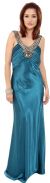 Main image of Mayan Inspired Detail Formal Dress In Metallic Fabric