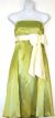 Strapless Bow & Sash Prom Dress in Green/Ivory