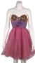 Flowered Waistline Sequin Party Dress in Lilac/Gold