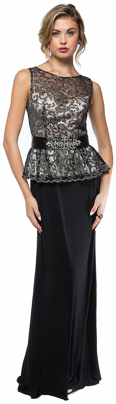 peplum formal gown