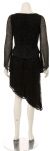 Round Neck Full Sleeves 2-Piece Beaded Cocktail Dress  back in Black