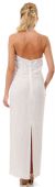 Halter V-Neck Leafy Bodice Beaded Long Formal Dress back