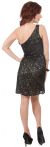 Metallic Tones One Shoulder Sequins Short Prom Dress back in Black/Gold