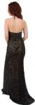 Strapless Beaded Formal Prom Dress with Train & Front Slit back