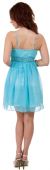 Halter Neck Shirred & Beaded Short Party Dress  back