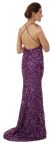 Halter Neck Sequined Long Formal Prom Dress with Train back