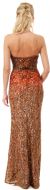 Strapless Exquisitely Sequined Long Formal Prom Dress  back