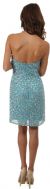 Strapless Sweetheart Neck Short Beaded Prom Dress  back in Turquoise