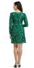 V-Neck Full Sleeves Short Sequin Beaded Party Prom Dress back