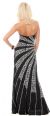 Strapless Sequins & Rhinestones Long Formal Prom Dress back