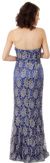 Strapless Sweetheart Neck Floral Lace Long Formal Prom Dress back