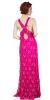 Halter Neck Beaded Mesh Long Formal Prom Dress back