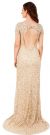 Short Sleeves Cutout Back Long Sequined Formal Prom Dress back