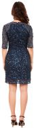 Half Sleeves Elegant Sequins Beaded Short Formal Prom Dress back