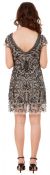 Floral Beaded Cap Sleeves Short Tulle Party Dress back