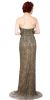Strapless Floral Beads & Sequins Long Formal Prom Dress back in Lead/Gold