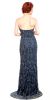 Strapless Floral Beads & Sequins Long Formal Prom Dress back
