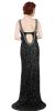 Broad Straps Front Slit Sequined Long Formal Prom Dress back in Black