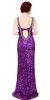 Broad Straps Front Slit Sequined Long Formal Prom Dress back