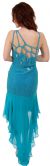 Artistic Mesh Back Beaded Party Dress with Asymmetric skirt back