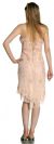 Knee Length Beaded Cocktail Party Dress with Asymmetric Hem back in Peach