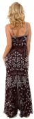 Miniature Flowers Beaded Spaghetti Straps Formal Dress back