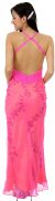 Floral Beaded Slim Cut Formal Dress back