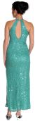 Halter Neck Sequined Cocktail Dress in Emerald Green