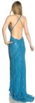 Crossed Bare Back Multi Beaded Formal Gown back