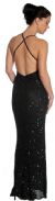 Swirled Design Bodice Formal Prom Dress back