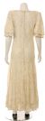 A-line Medium Length Lace Gown with Pearls Beadwork back