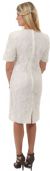 V-Neck Half Sleeves Beaded Cocktail Formal Dress back