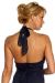 Halter Neck Rhinestones Belt Long Formal Evening Dress back