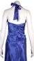 Halter Neck Empire Cut Satin Formal Dress in Purple back view