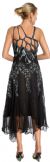 Asymmetric Floral Beaded Cocktail Dress back