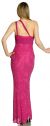 One Shoulder Shirred Bodice Sequined Formal Dress back
