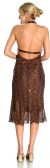 Halter Neck Knee Length Sequined Cocktail Dress back in Copper