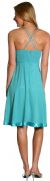 Spaghetti Strap Shirred Satin Bow Party Dress back