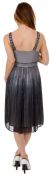 V-Neck Two Tone Beaded Knee Length Formal Party Dress back
