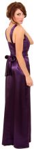 Satin Formal Evening Gown with Sash & Bow back