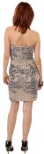 Metallic Animal Print Short Prom Dress back in Beige/Gold