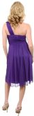 One Soulder Floral Accent Short Party Dress  back
