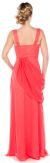 V-Neck Formal Dress with Draped Side Sash back