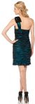 Glittery One Shoulder Party Dress with Bow Applique back