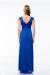 Cap Sleeve Long Formal Dress with Beaded Waist back