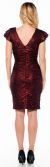 Form Fitting Knee Length Cocktail Dress with Cap Sleeves back